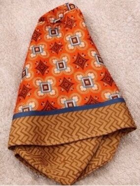 Rust Vintage Style Silk Feel Scarf Boho Chic